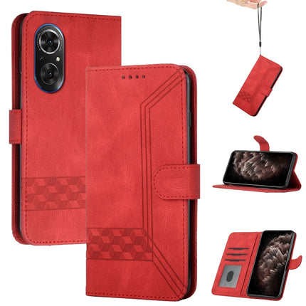 Cubic Skin Feel Flip Leather Phone Case, For Honor 50, For Honor 50 Pro, For Honor 50 SE, For Honor V40 4G