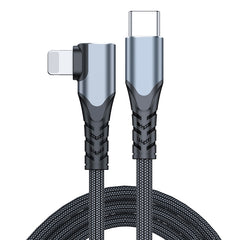 Cable de datos para teléfono móvil de 6 A, PD, 20 W, USB-C/Tipo-C a codo de 8 pines, 1 m, 2 m