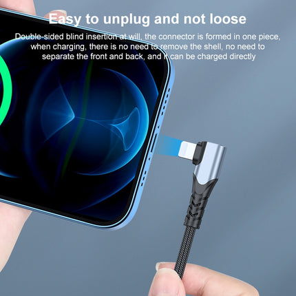 6A PD 20W USB-C / Typ-C auf 8-poliges Handy-Datenkabel mit Winkelstecker, 1 m, 2 m