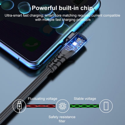 6A 66W USB to USB-C / Type-C Elbow Mobile Phone Game Fast Data Cable, 0.5m, 1m, 2m, 3m