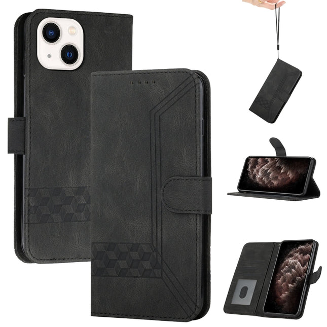 Cubic Skin Feel Flip Leather Phone Case, For iPhone 13 mini, For iPhone 13, For iPhone 13 Pro, For iPhone 13 Pro Max