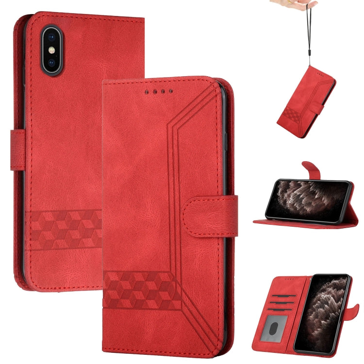 Cubic Skin Feel Flip Leather Phone Case, For iPhone 11 Pro, For iPhone 11 Pro Max, For iPhone X / XS, For iPhone XR