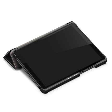 For Lenovo Tab M8 Custer Texture Horizontal Flip Smart TPU Leather Case with Three-folding Holder