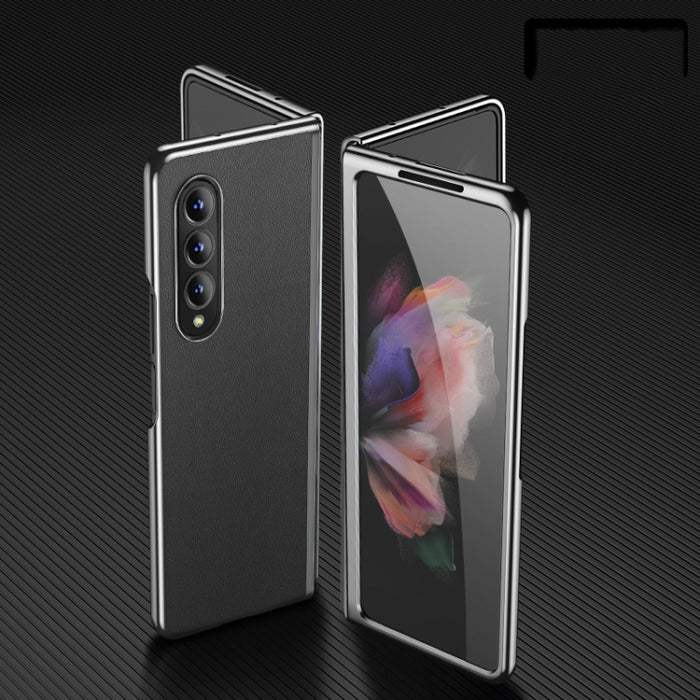Plating Leather Phone Case, For Samsung Galaxy Z Flip3 5G, For Samsung Galaxy Z Fold3 5G