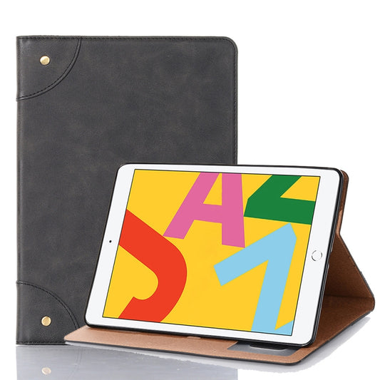 Funda de cuero con tapa horizontal estilo libro retro para iPad 10.2/10.5 con soporte, ranuras para tarjetas y billetera