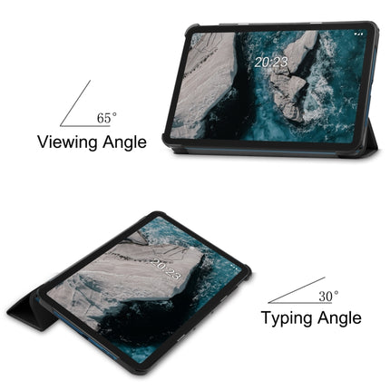 Three-folding Holder Custer Texture Leather Tablet Case, For Nokia T20