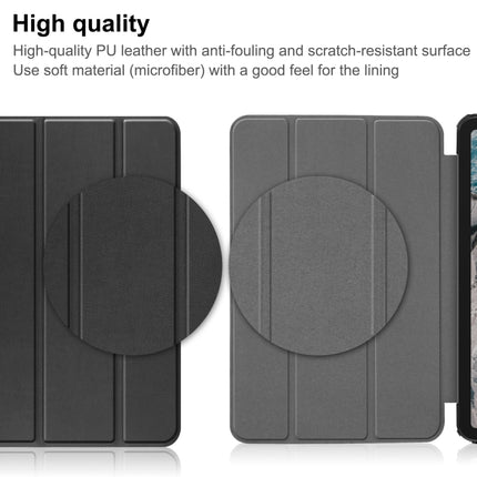 Three-folding Holder Custer Texture Leather Tablet Case, For Nokia T20