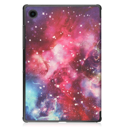 Painted Leather Tablet Case with 3-Fold Holder, For Samsung Galaxy Tab A8 2021
