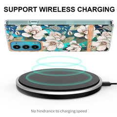 Funda de teléfono IMD TPU con diseño de flores y plantas para Motorola Edge 20 Pro