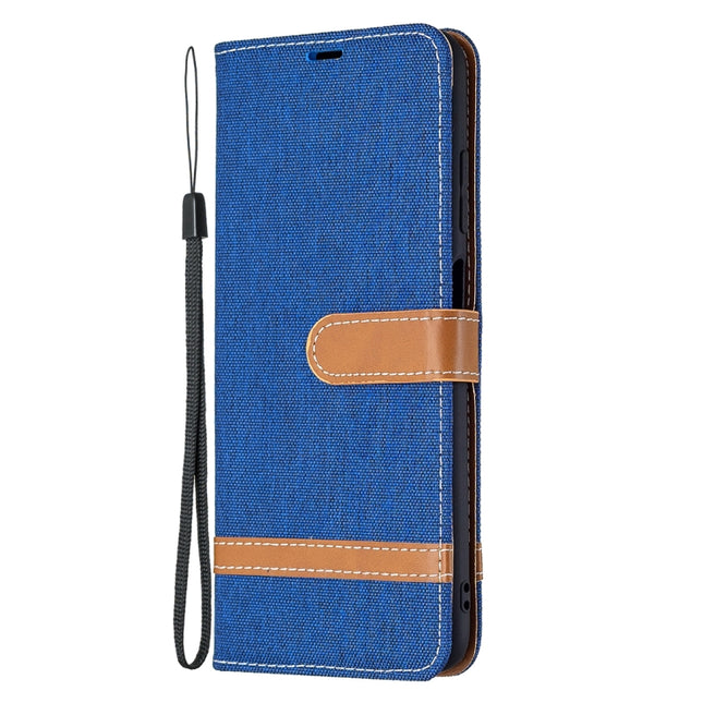 Color Matching Denim Texture Leather Phone Case, For Samsung Galaxy A03s 166mm