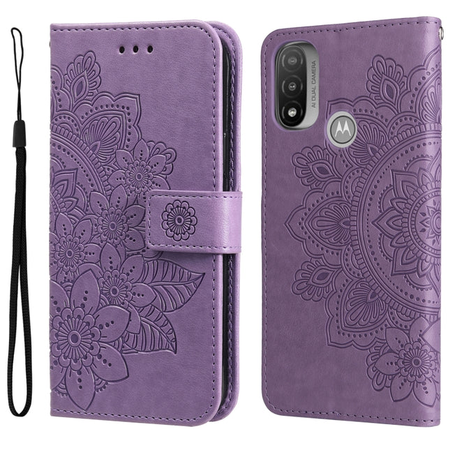 7-petal Flowers Embossing Pattern Horizontal Flip CasePhone Case, For Motorola Moto E20 / E30 / E40, For Samsung Galaxy A03 EU Version, For Samsung Galaxy A03 Global, For Samsung Galaxy A33 5G