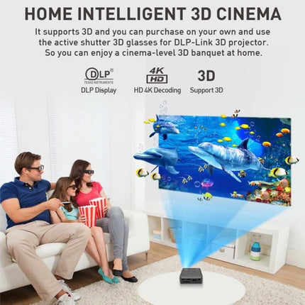 Proyector inteligente P11 854x480 DLP con control remoto por infrarrojos, Android 9.0, 4 GB + 32 GB, enchufe de la UE, enchufe de EE. UU., enchufe del Reino Unido, enchufe de Australia