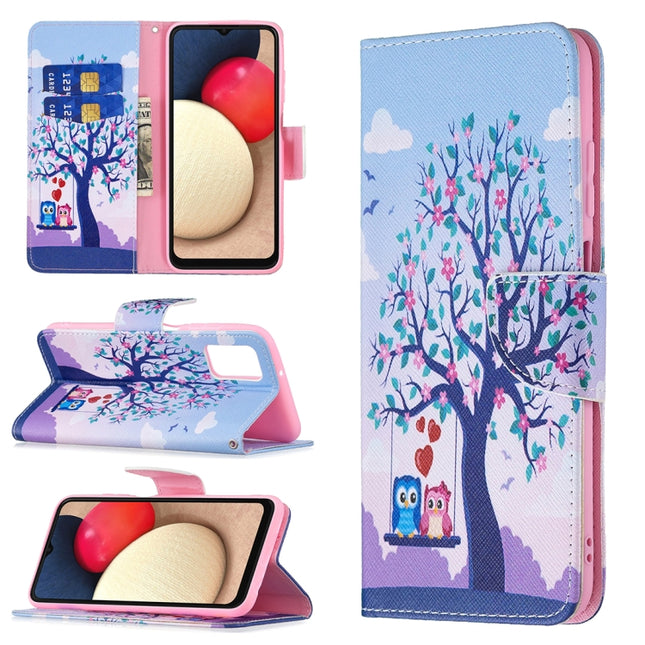 Colored Drawing Leather Phone Case, For Samsung Galaxy A03s 166mm