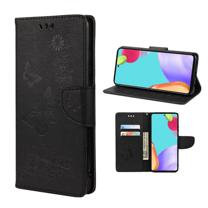 Butterfly Embossed Horizontal Flip Leather Phone Case with Card Slot & Holder, For Samsung Galaxy A33 5G, For Samsung Galaxy A53 5G, For Xiaomi Redmi Note 11 Pro