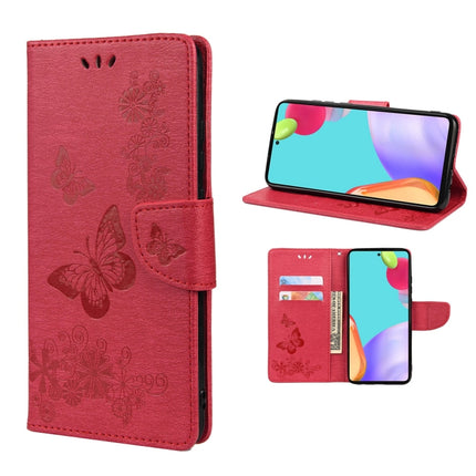 Butterfly Embossed Horizontal Flip Leather Phone Case with Card Slot & Holder, For Samsung Galaxy A33 5G, For Samsung Galaxy A53 5G, For Xiaomi Redmi Note 11 Pro