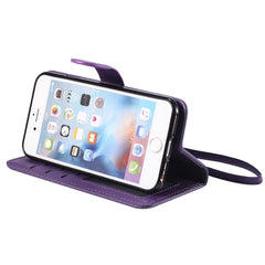 Funda protectora horizontal con tapa de color sólido con soporte, ranuras para tarjetas, billetera, marco de fotos y cordón, para iPhone 6/7/8, para iPhone 6 Plus/7 Plus/8 Plus, para iPhone 11, para iPhone 11 Pro, para iPhone 11 Pro Max