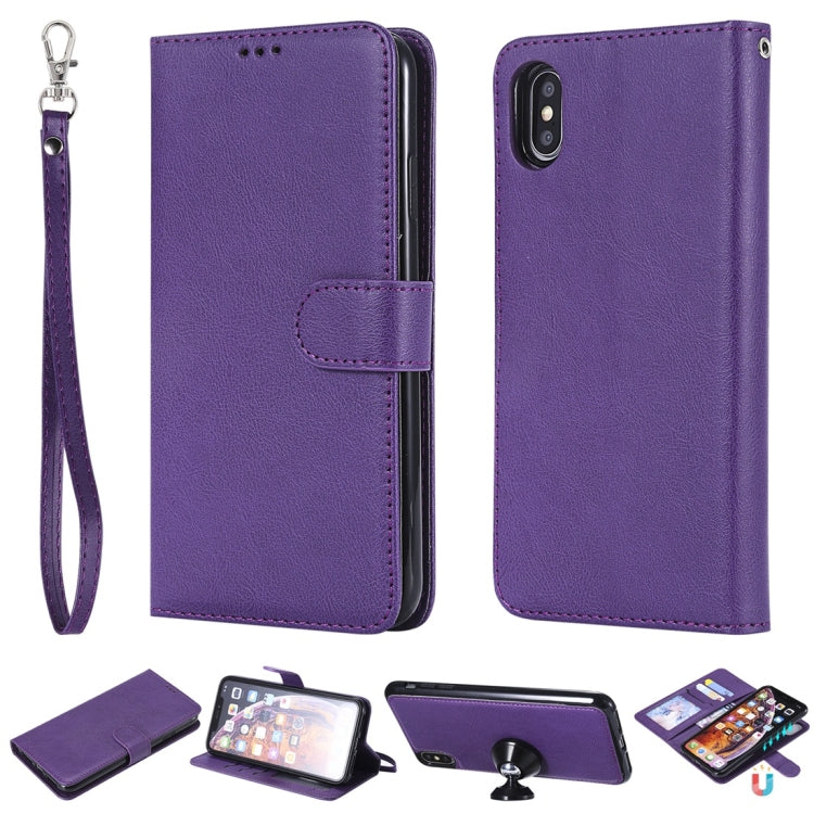 Solid Color Horizontal Flip Protective Case with Holder & Card Slots & Wallet & Photo Frame & Lanyard, For iPhone 11 Pro Max, For iPhone XR, For iPhone XS Max, For iPhone X / XS