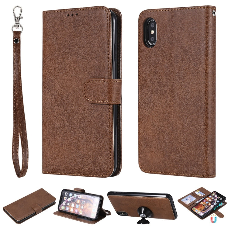 Solid Color Horizontal Flip Protective Case with Holder & Card Slots & Wallet & Photo Frame & Lanyard, For iPhone 11 Pro Max, For iPhone XR, For iPhone XS Max, For iPhone X / XS
