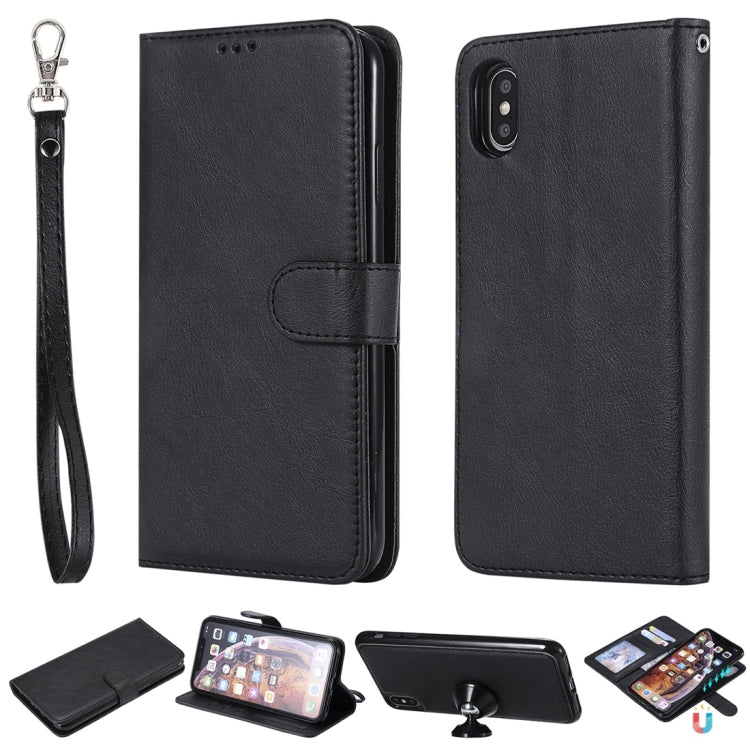 Solid Color Horizontal Flip Protective Case with Holder & Card Slots & Wallet & Photo Frame & Lanyard, For iPhone 11 Pro Max, For iPhone XR, For iPhone XS Max, For iPhone X / XS