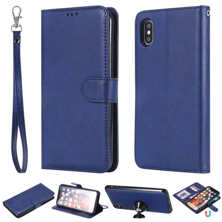 Solid Color Horizontal Flip Protective Case with Holder & Card Slots & Wallet & Photo Frame & Lanyard, For iPhone 11 Pro Max, For iPhone XR, For iPhone XS Max, For iPhone X / XS
