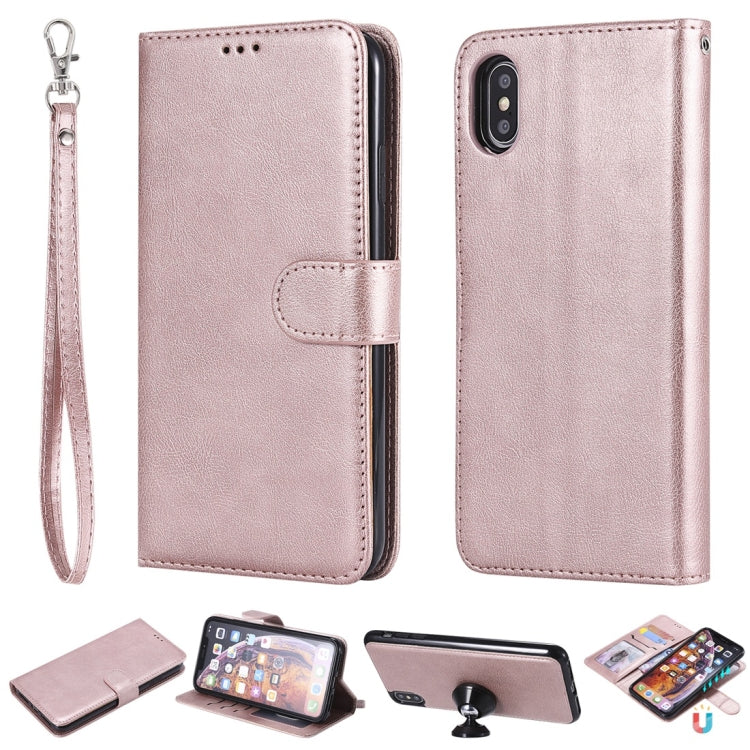 Solid Color Horizontal Flip Protective Case with Holder & Card Slots & Wallet & Photo Frame & Lanyard, For iPhone 11 Pro Max, For iPhone XR, For iPhone XS Max, For iPhone X / XS
