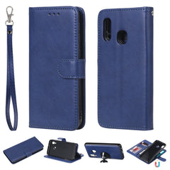 Solid Color Horizontal Flip Protective Case with Holder & Card Slots & Wallet & Photo Frame & Lanyard, For Galaxy A20e, For Galaxy A40, For Galaxy A50 / A30 / A20, For Galaxy A60, For Galaxy A70