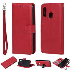 Solid Color Horizontal Flip Protective Case with Holder & Card Slots & Wallet & Photo Frame & Lanyard, For Galaxy A20e, For Galaxy A40, For Galaxy A50 / A30 / A20, For Galaxy A60, For Galaxy A70