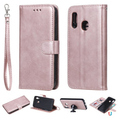 Solid Color Horizontal Flip Protective Case with Holder & Card Slots & Wallet & Photo Frame & Lanyard, For Galaxy A20e, For Galaxy A40, For Galaxy A50 / A30 / A20, For Galaxy A60, For Galaxy A70