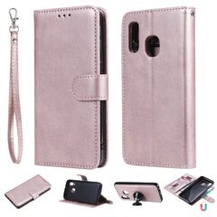 Solid Color Horizontal Flip Protective Case with Holder & Card Slots & Wallet & Photo Frame & Lanyard, For Galaxy A20e, For Galaxy A40, For Galaxy A50 / A30 / A20, For Galaxy A60, For Galaxy A70