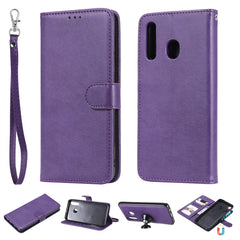 Solid Color Horizontal Flip Protective Case with Holder & Card Slots & Wallet & Photo Frame & Lanyard, For Galaxy A20e, For Galaxy A40, For Galaxy A50 / A30 / A20, For Galaxy A60, For Galaxy A70