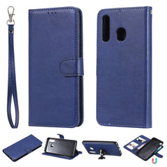 Solid Color Horizontal Flip Protective Case with Holder & Card Slots & Wallet & Photo Frame & Lanyard, For Galaxy A20e, For Galaxy A40, For Galaxy A50 / A30 / A20, For Galaxy A60, For Galaxy A70