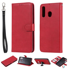 Solid Color Horizontal Flip Protective Case with Holder & Card Slots & Wallet & Photo Frame & Lanyard, For Galaxy A20e, For Galaxy A40, For Galaxy A50 / A30 / A20, For Galaxy A60, For Galaxy A70