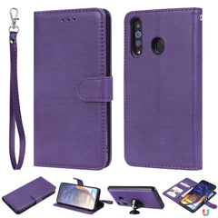 Solid Color Horizontal Flip Protective Case with Holder & Card Slots & Wallet & Photo Frame & Lanyard, For Galaxy A20e, For Galaxy A40, For Galaxy A50 / A30 / A20, For Galaxy A60, For Galaxy A70