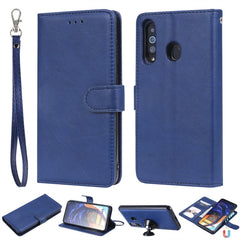 Solid Color Horizontal Flip Protective Case with Holder & Card Slots & Wallet & Photo Frame & Lanyard, For Galaxy A20e, For Galaxy A40, For Galaxy A50 / A30 / A20, For Galaxy A60, For Galaxy A70