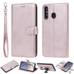 Solid Color Horizontal Flip Protective Case with Holder & Card Slots & Wallet & Photo Frame & Lanyard, For Galaxy A20e, For Galaxy A40, For Galaxy A50 / A30 / A20, For Galaxy A60, For Galaxy A70