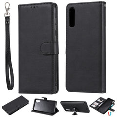 Solid Color Horizontal Flip Protective Case with Holder & Card Slots & Wallet & Photo Frame & Lanyard, For Galaxy A20e, For Galaxy A40, For Galaxy A50 / A30 / A20, For Galaxy A60, For Galaxy A70