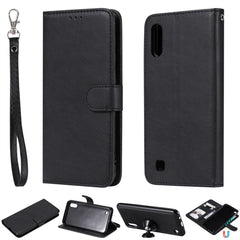 Solid Color Horizontal Flip Protective Case with Holder & Card Slots & Wallet & Photo Frame & Lanyard, For Galaxy M10, For Galaxy M20, For Galaxy M30, For Galaxy Note 10+, For Galaxy Note 10