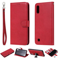 Solid Color Horizontal Flip Protective Case with Holder & Card Slots & Wallet & Photo Frame & Lanyard, For Galaxy M10, For Galaxy M20, For Galaxy M30, For Galaxy Note 10+, For Galaxy Note 10