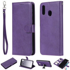 Solid Color Horizontal Flip Protective Case with Holder & Card Slots & Wallet & Photo Frame & Lanyard, For Galaxy M10, For Galaxy M20, For Galaxy M30, For Galaxy Note 10+, For Galaxy Note 10