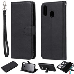 Solid Color Horizontal Flip Protective Case with Holder & Card Slots & Wallet & Photo Frame & Lanyard, For Galaxy M10, For Galaxy M20, For Galaxy M30, For Galaxy Note 10+, For Galaxy Note 10