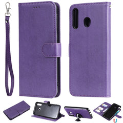 Solid Color Horizontal Flip Protective Case with Holder & Card Slots & Wallet & Photo Frame & Lanyard, For Galaxy M10, For Galaxy M20, For Galaxy M30, For Galaxy Note 10+, For Galaxy Note 10