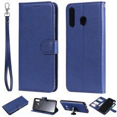 Solid Color Horizontal Flip Protective Case with Holder & Card Slots & Wallet & Photo Frame & Lanyard, For Galaxy M10, For Galaxy M20, For Galaxy M30, For Galaxy Note 10+, For Galaxy Note 10