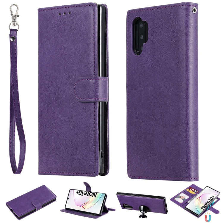 Einfarbige horizontale Flip-Schutzhülle mit Halterung &amp; Kartenfächern &amp; Geldbörse &amp; Bilderrahmen &amp; Schlüsselband, für Galaxy M10, für Galaxy M20, für Galaxy M30, für Galaxy Note 10+, für Galaxy Note 10