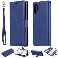 Solid Color Horizontal Flip Protective Case with Holder & Card Slots & Wallet & Photo Frame & Lanyard, For Galaxy M10, For Galaxy M20, For Galaxy M30, For Galaxy Note 10+, For Galaxy Note 10