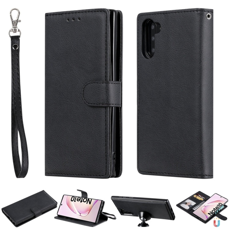 Einfarbige horizontale Flip-Schutzhülle mit Halterung &amp; Kartenfächern &amp; Geldbörse &amp; Bilderrahmen &amp; Schlüsselband, für Galaxy M10, für Galaxy M20, für Galaxy M30, für Galaxy Note 10+, für Galaxy Note 10