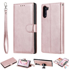 Solid Color Horizontal Flip Protective Case with Holder & Card Slots & Wallet & Photo Frame & Lanyard, For Galaxy M10, For Galaxy M20, For Galaxy M30, For Galaxy Note 10+, For Galaxy Note 10