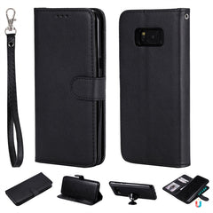 Solid Color Horizontal Flip Protective Case with Holder & Card Slots & Wallet & Photo Frame & Lanyard, For Galaxy S8, For Galaxy S8+, For Galaxy S9, For Galaxy S9+, For Galaxy S10 5G