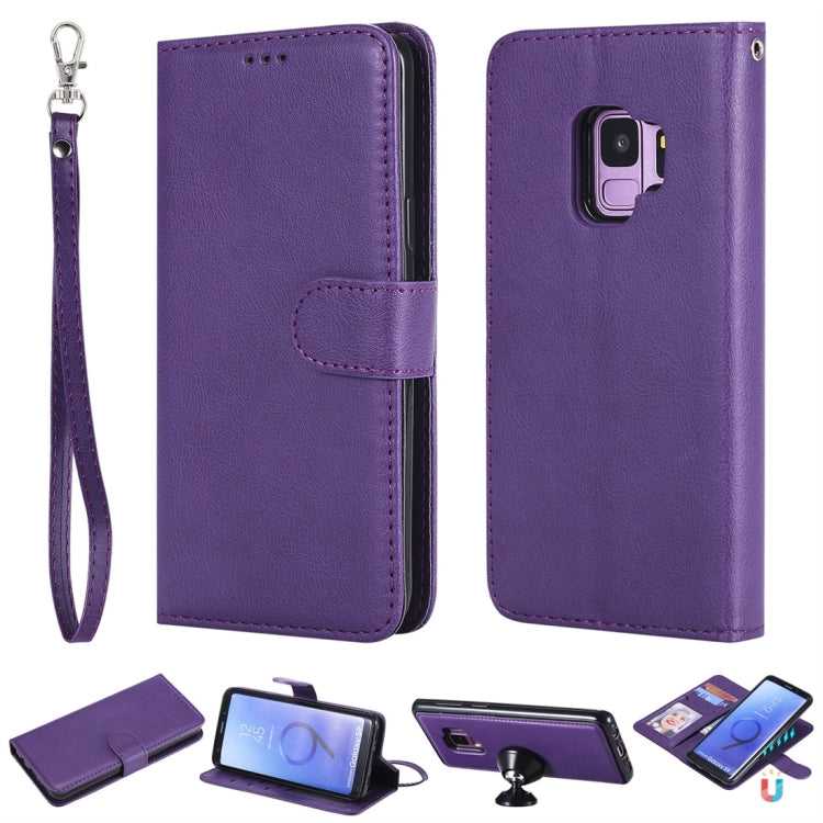 Einfarbige horizontale Flip-Schutzhülle mit Halterung &amp; Kartenfächern &amp; Geldbörse &amp; Bilderrahmen &amp; Trageband, für Galaxy S8, für Galaxy S8+, für Galaxy S9, für Galaxy S9+, für Galaxy S10 5G