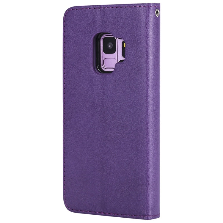 Einfarbige horizontale Flip-Schutzhülle mit Halterung &amp; Kartenfächern &amp; Geldbörse &amp; Bilderrahmen &amp; Trageband, für Galaxy S8, für Galaxy S8+, für Galaxy S9, für Galaxy S9+, für Galaxy S10 5G