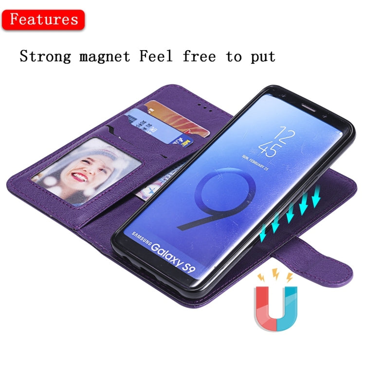 Einfarbige horizontale Flip-Schutzhülle mit Halterung &amp; Kartenfächern &amp; Geldbörse &amp; Bilderrahmen &amp; Trageband, für Galaxy S8, für Galaxy S8+, für Galaxy S9, für Galaxy S9+, für Galaxy S10 5G